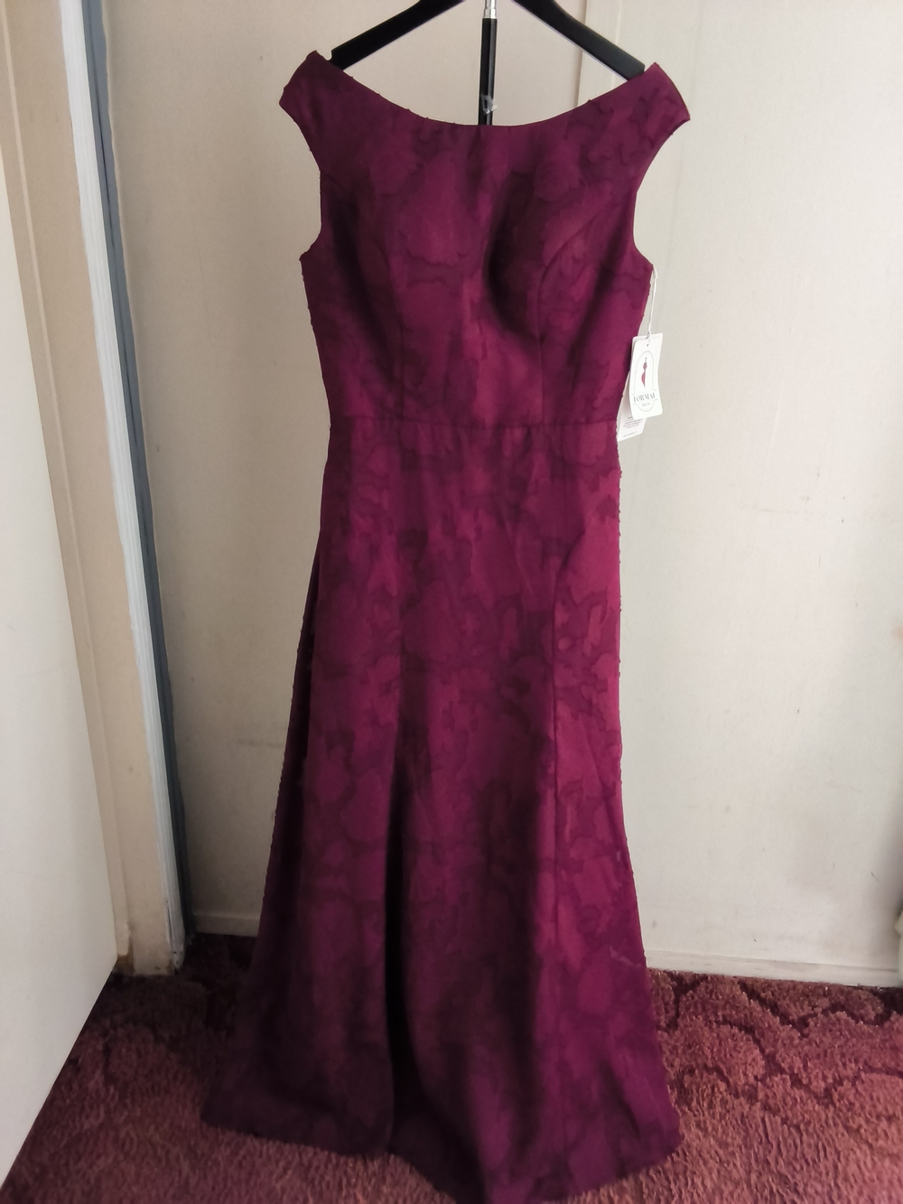 Formal Evening Maxi Dress in Deep Plum